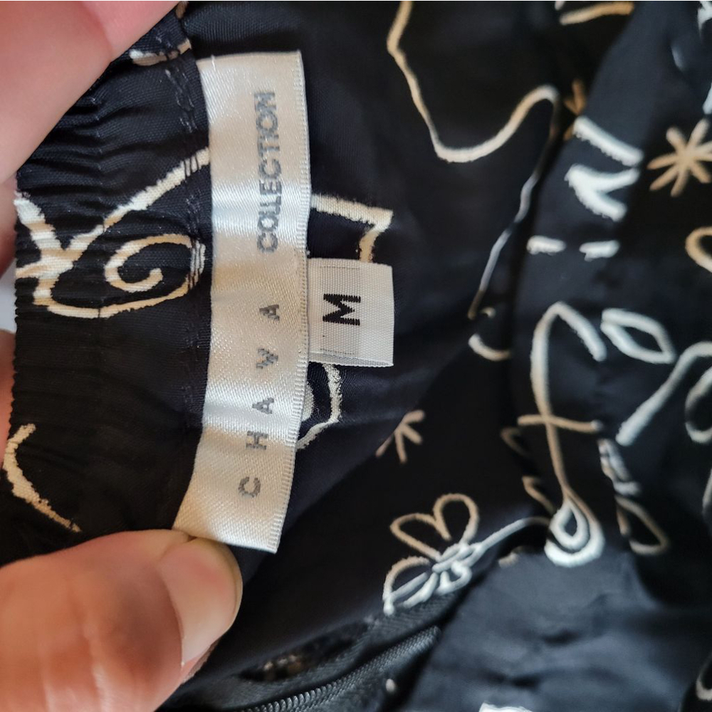 Women's Chava Black and White Patterned Skirt Size M